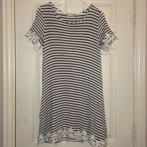 Black and white striped tshirt dress